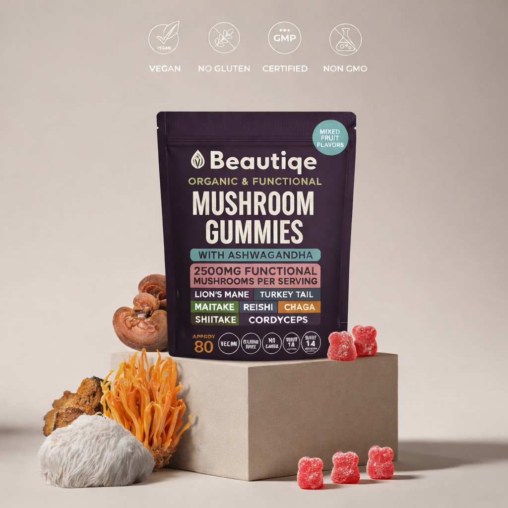 Beautiqe™ Mushroom Gummies - Daily Focus + Immunity Care