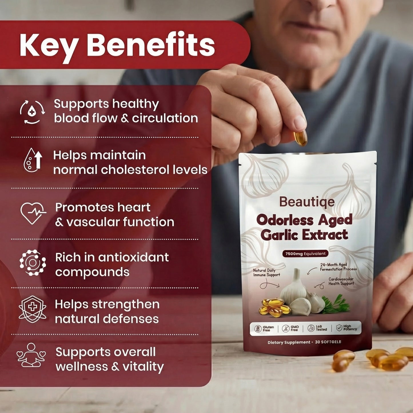 AGED GARLIC EXTRACT - 7500MG ODORLESS SOFTGELS